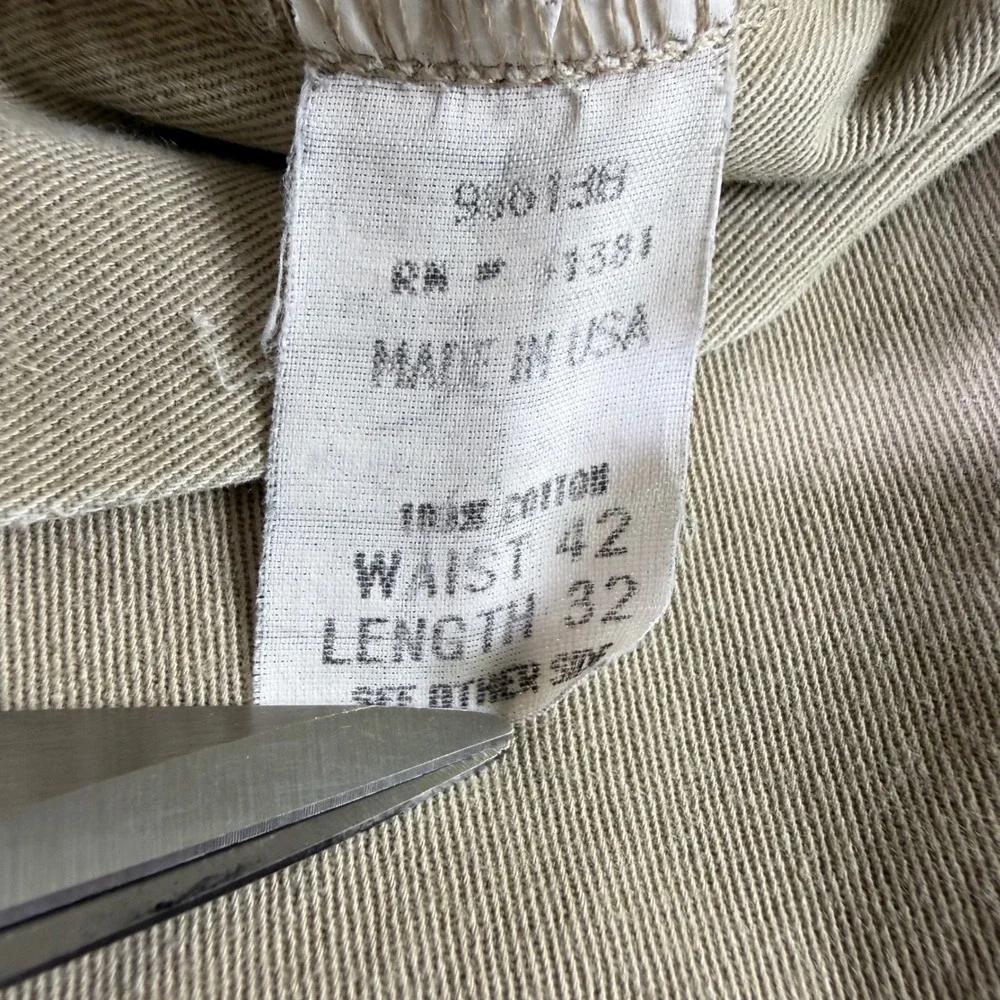Vintage Polo Ralph Lauren Pants Mens 42 (Fits 40x31) Beige Baggy Made in USA 90s